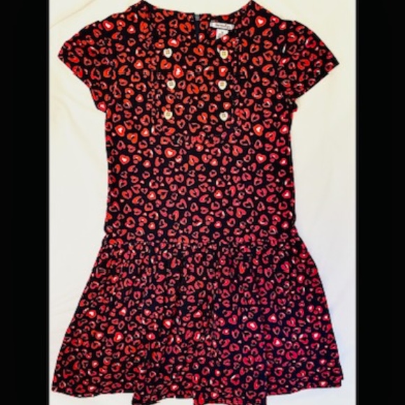 Hartstrings Heart Button Short Sleeve Dress And Matching Leggings Girls Size 10 - Picture 1 of 5
